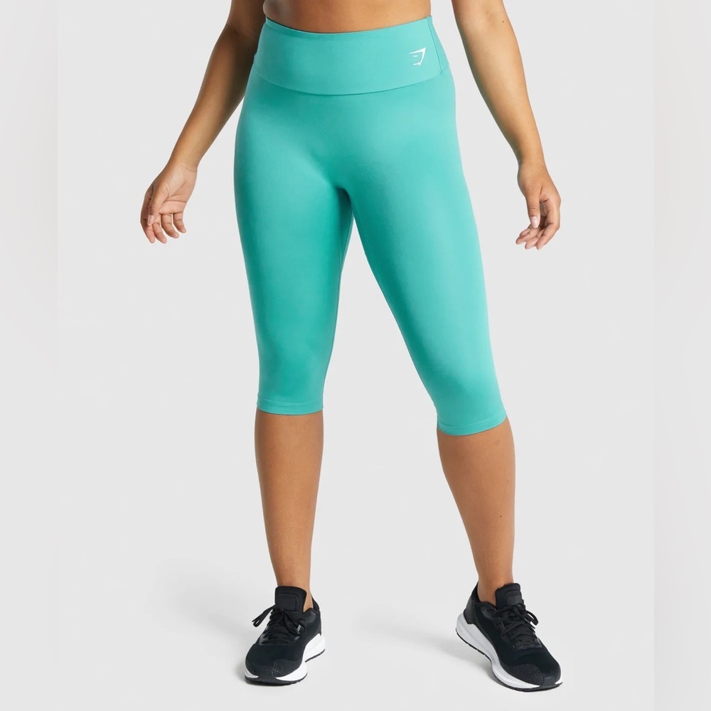 NWT Gymshark Capri Leggings- teal - Picture 1 of 8